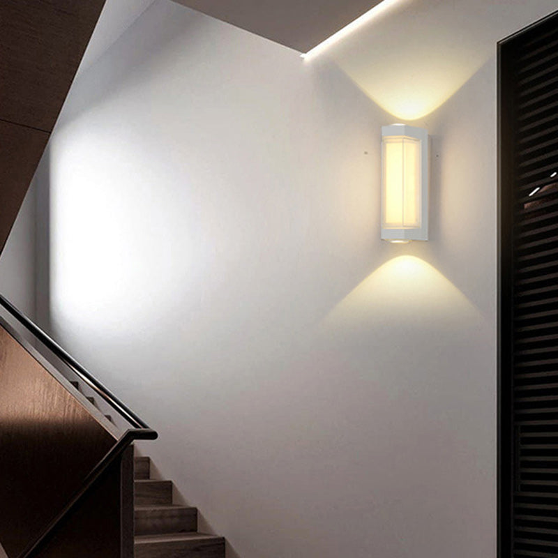 Modern Simplicity Waterproof Aluminum PC Cylinder Cuboid LED Wall Sconce Lamp For Outdoor Patio | Bowlift