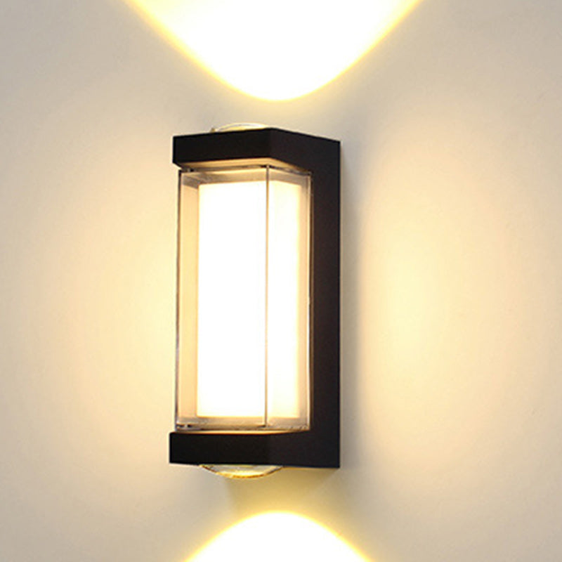 Modern Simplicity Waterproof Aluminum PC Cylinder Cuboid LED Wall Sconce Lamp For Outdoor Patio | Bowlift