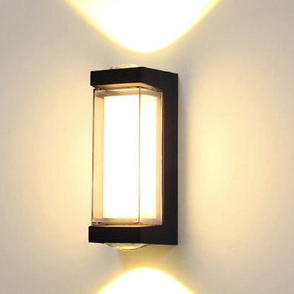Modern Simplicity Waterproof Aluminum PC Cylinder Cuboid LED Wall Sconce Lamp For Outdoor Patio | Bowlift