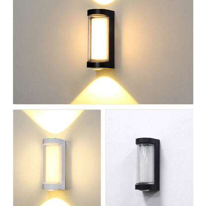 Modern Simplicity Waterproof Aluminum PC Cylinder Cuboid LED Wall Sconce Lamp For Outdoor Patio | Bowlift