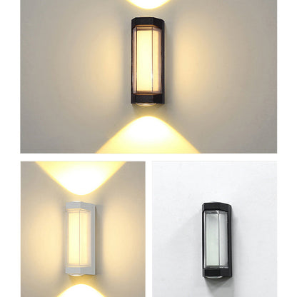 Modern Simplicity Waterproof Aluminum PC Cylinder Cuboid LED Wall Sconce Lamp For Outdoor Patio | Bowlift