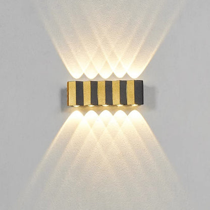 Modern Simplicity Waterproof Aluminum Rectangular Curved Up and Down LED Wall Lamp For Outdoor Patio | Brehn