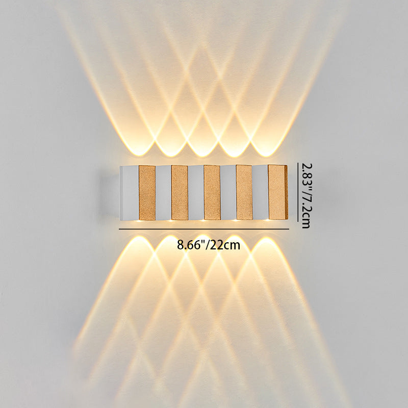 Modern Simplicity Waterproof Aluminum Rectangular Curved Up and Down LED Wall Lamp For Outdoor Patio | Brehn
