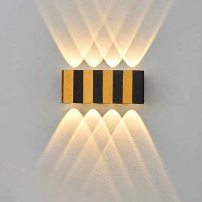 Modern Simplicity Waterproof Aluminum Rectangular Curved Up and Down LED Wall Lamp For Outdoor Patio | Brehn