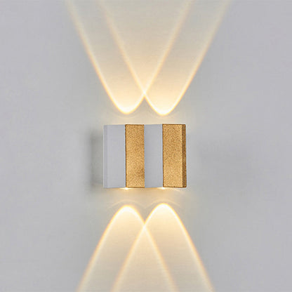 Modern Simplicity Waterproof Aluminum Rectangular Curved Up and Down LED Wall Lamp For Outdoor Patio | Brehn