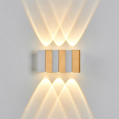 Modern Simplicity Waterproof Aluminum Rectangular Curved Up and Down LED Wall Lamp For Outdoor Patio | Brehn