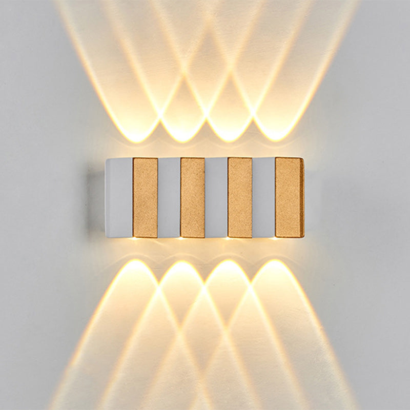 Modern Simplicity Waterproof Aluminum Rectangular Curved Up and Down LED Wall Lamp For Outdoor Patio | Brehn