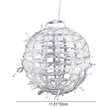 Modern Art Deco Solar Waterproof Weaving Ball Hanging PVC Plastic LED Outdoor Light Landscape Lighting For Garden | Kalsten