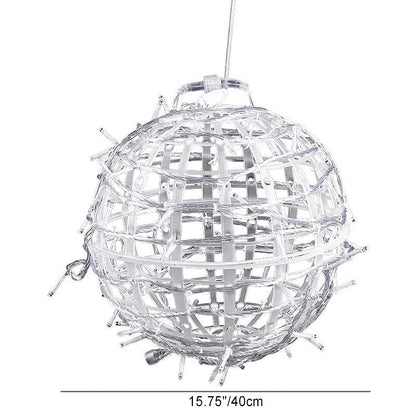 Modern Art Deco Solar Waterproof Weaving Ball Hanging PVC Plastic LED Outdoor Light Landscape Lighting For Garden | Kalsten