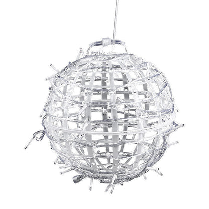 Modern Art Deco Solar Waterproof Weaving Ball Hanging PVC Plastic LED Outdoor Light Landscape Lighting For Garden | Kalsten