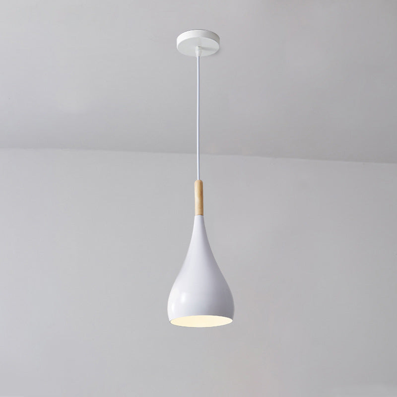 BowLift | Nordic Iron Wood Aluminum Pumpkin Water Drop 1-Light Pendant Light for Dining Room