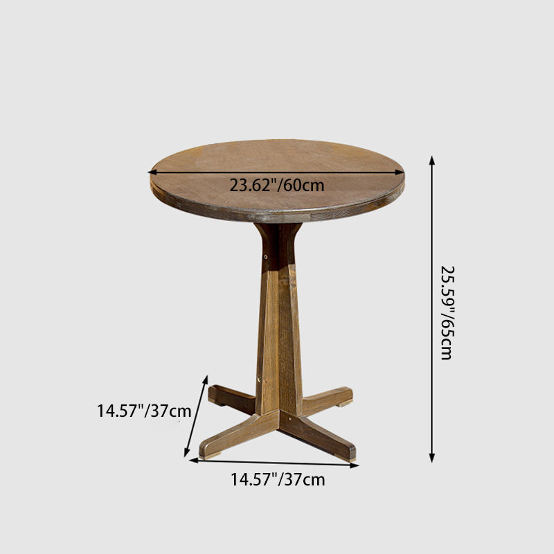 Contemporary Retro Solid Wood Plywood & Iron Round Square Coffee Table And Chair Set For Balcony & Living Room | Bowlift