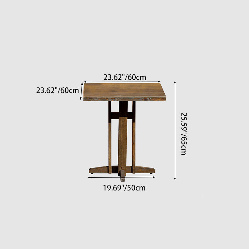 Contemporary Retro Solid Wood Plywood & Iron Round Square Coffee Table And Chair Set For Balcony & Living Room | Bowlift
