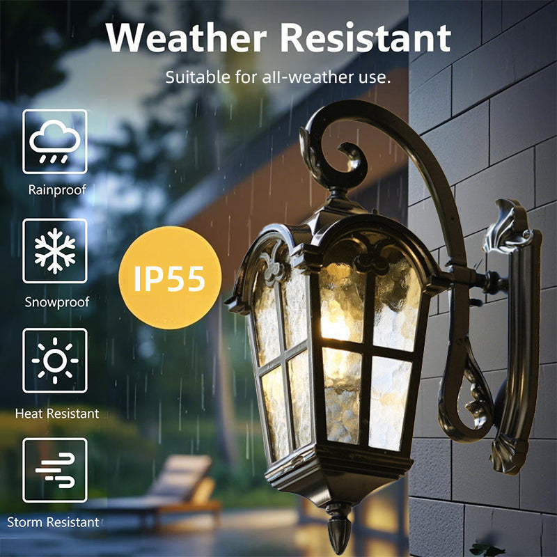 Skanto | Skanto Solar Waterproof Outdoor Wall Lamp | Vintage Design with Remote Control for Porch, Patio & Garden