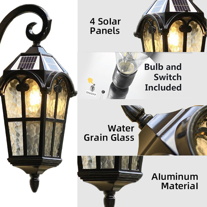 Skanto | Skanto Solar Waterproof Outdoor Wall Lamp | Vintage Design with Remote Control for Porch, Patio & Garden