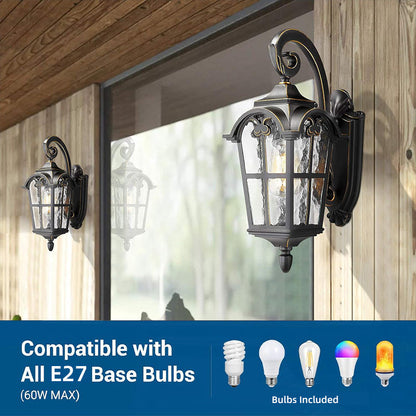 Skanto | Skanto Solar Waterproof Outdoor Wall Lamp | Vintage Design with Remote Control for Porch, Patio & Garden