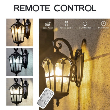 Skanto | Skanto Solar Waterproof Outdoor Wall Lamp | Vintage Design with Remote Control for Porch, Patio & Garden