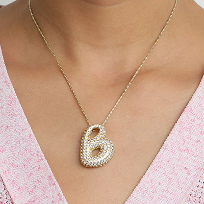 BowLift | Chunky Bubble Diamond Dazzle Initial Necklaces