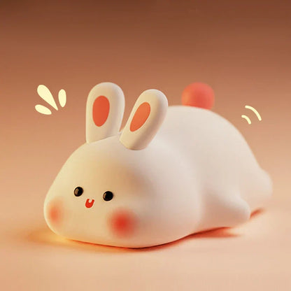 Skanto | Cute Rabbit-Shaped USB Rechargeable Silicone Night Light for Bedroom
