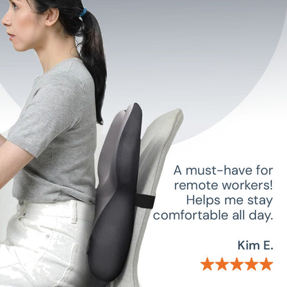 BowLift | Adjustable Memory Foam Lumbar Support Cushion | Backrest Support for office chair Ergonomic Design for Back Pain Relief at Home, Office & Car