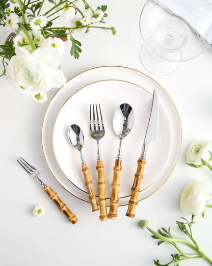 Arashiyama Bamboo & Stainless Steel Cutlery Set – Natural Elegance | Brehn