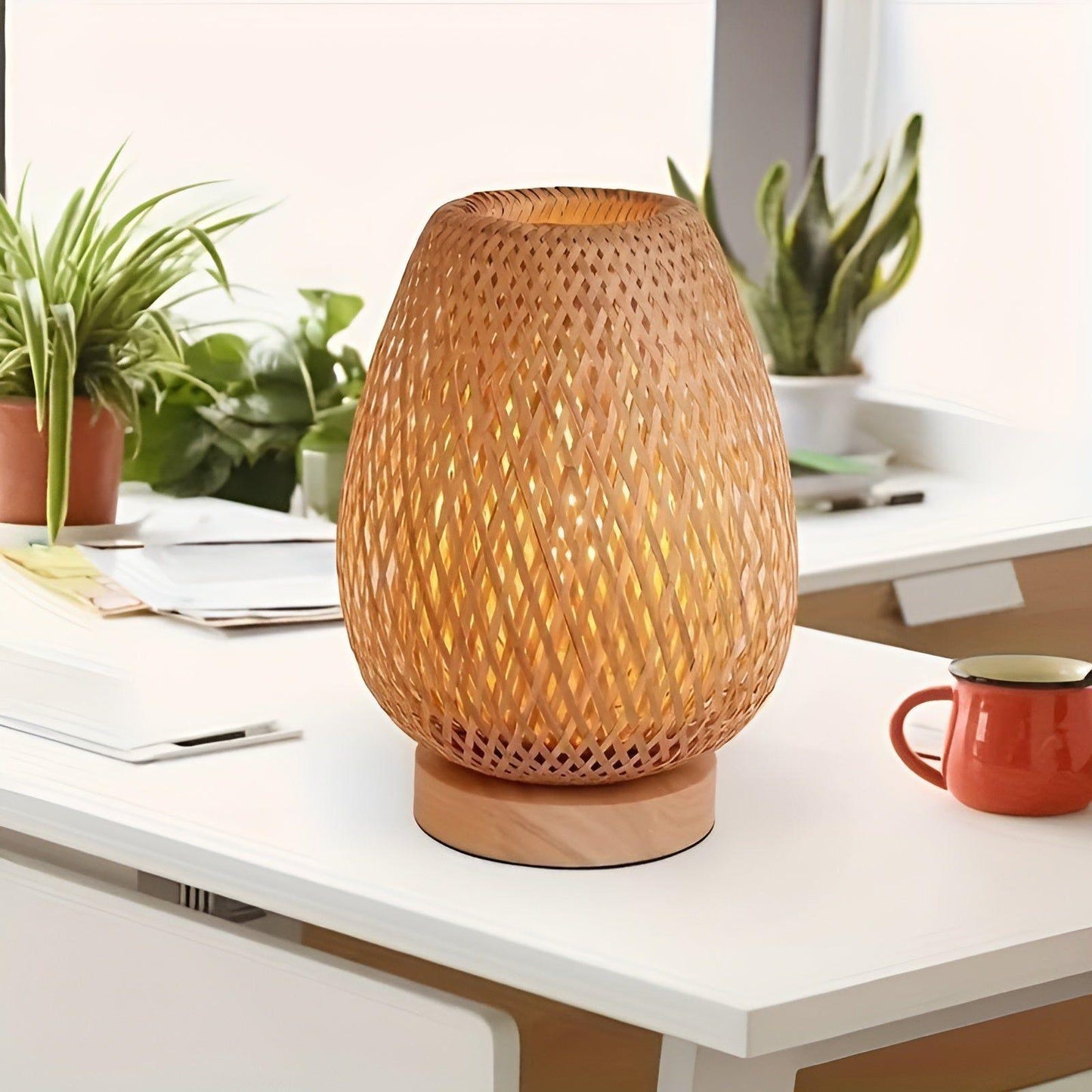 Skanto | Aura Lamp - Bamboo USB-Powered Table Lamp for the Bedroom