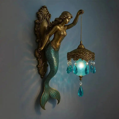 Skanto | Elegant Baroque Mermaid Wall Lamp – Artistic Maritime Wall Lighting for Atmospheric Rooms