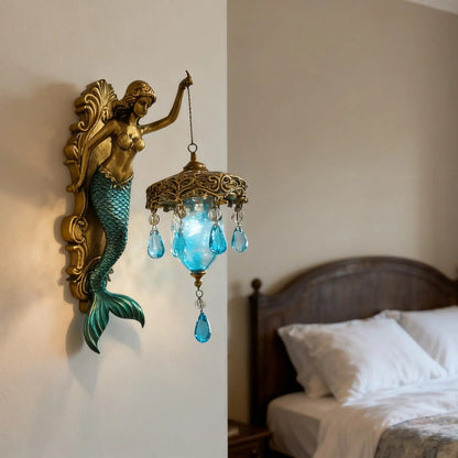 Skanto | Elegant Baroque Mermaid Wall Lamp – Artistic Maritime Wall Lighting for Atmospheric Rooms