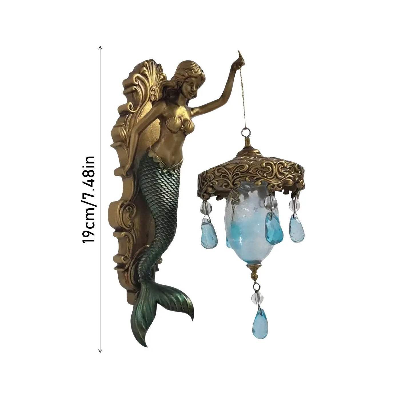 Skanto | Elegant Baroque Mermaid Wall Lamp – Artistic Maritime Wall Lighting for Atmospheric Rooms