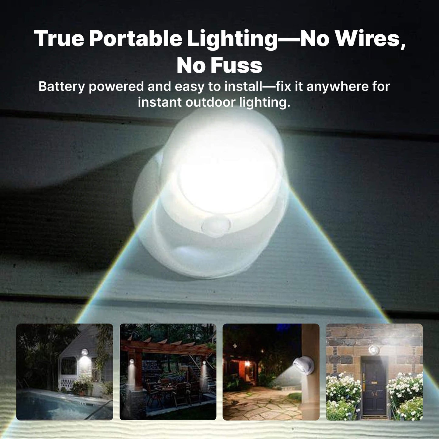 Skanto | Battery Powered Outdoor Security Light with Motion Sensor – Waterproof LED Light for Garden & Driveway | 450 Lumens