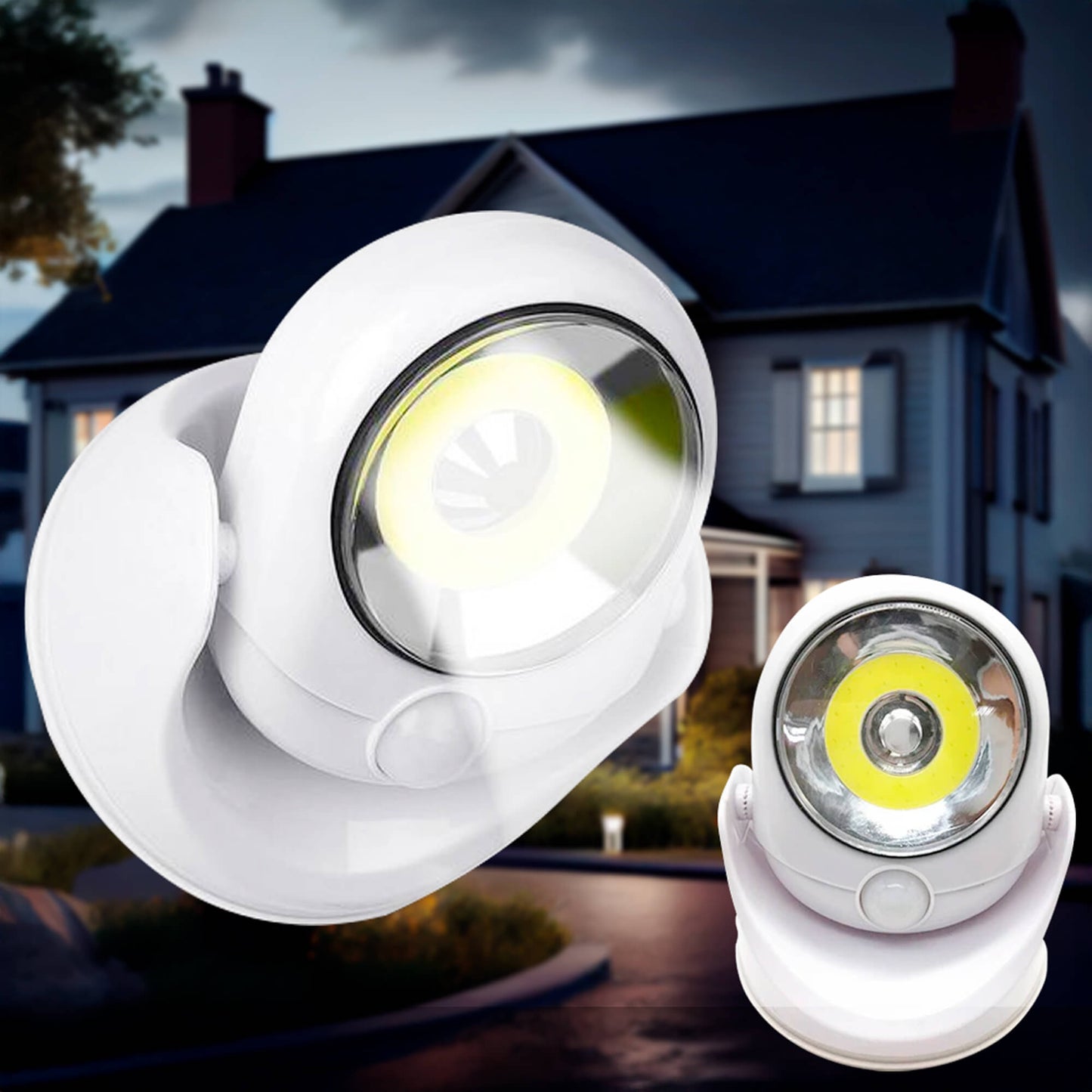 Skanto | Battery Powered Outdoor Security Light with Motion Sensor – Waterproof LED Light for Garden & Driveway | 450 Lumens