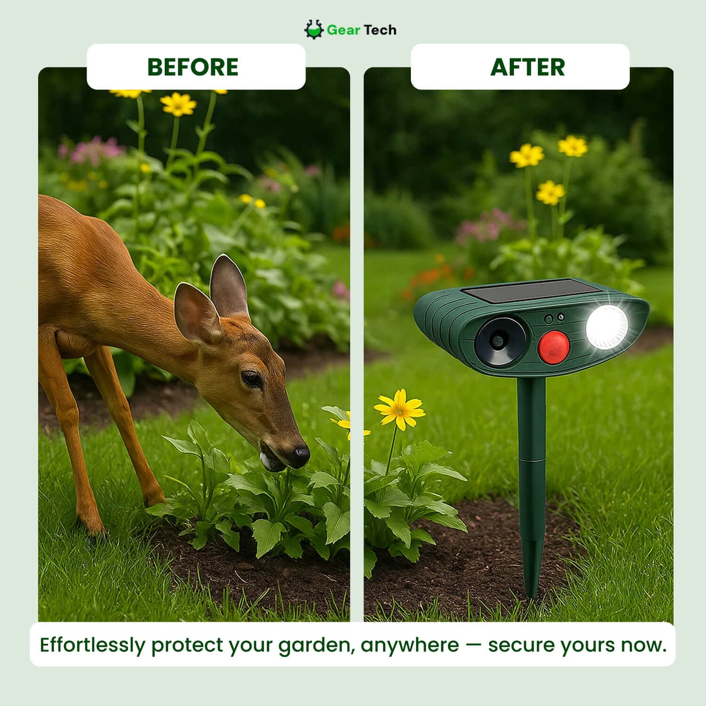 Skanto | Solar Ultrasonic Deer Repeller - Effective Deer Deterrent for Gardens & Farms Within 48 Hours