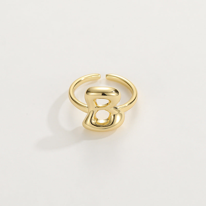 BowLift | Cute Bubble Letter Initial Ring