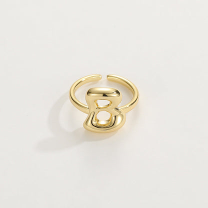 BowLift | Cute Bubble Letter Initial Ring