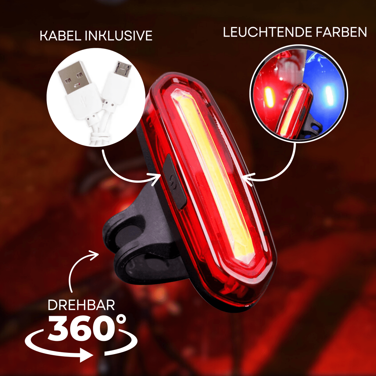 BowLift | Rechargeable safety light with 240° viewing angle