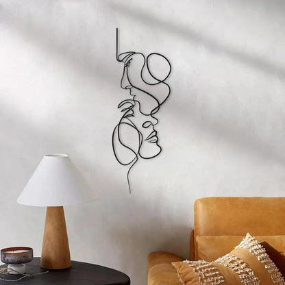 Skanto | Black Metal Wall Art Wall Decoration Abstract Iron Wall Sculpture Minimalist Line Art Home Decor Craft