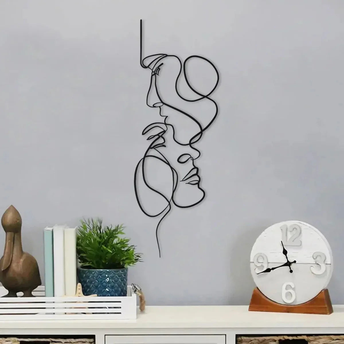 Skanto | Black Metal Wall Art Wall Decoration Abstract Iron Wall Sculpture Minimalist Line Art Home Decor Craft