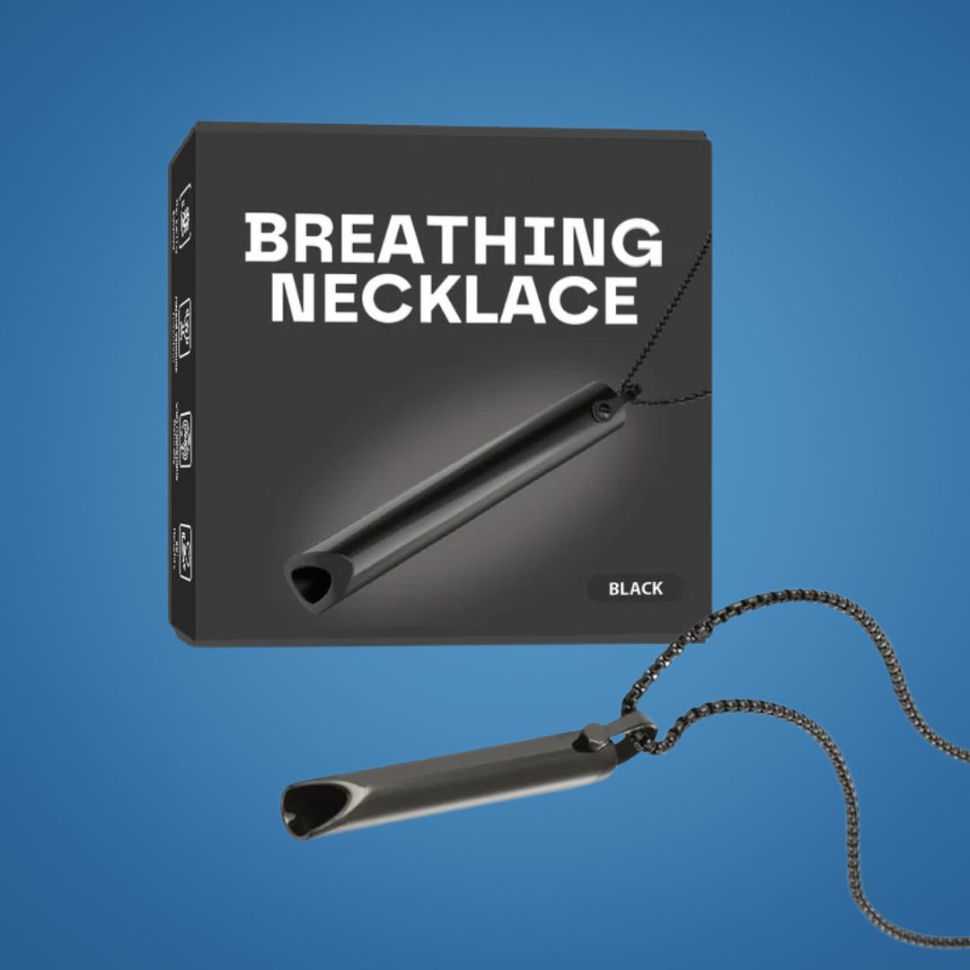 CalmAura | Anxiety Relief Breathing Necklace – Stainless Steel – Stress Reduction – Mindfulness Aid for Adults Bowlift