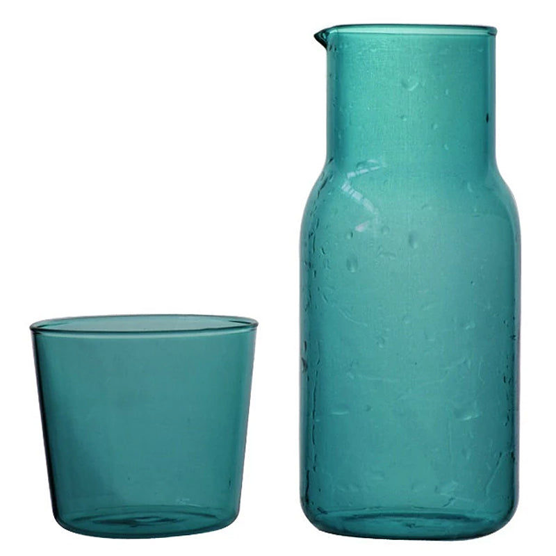 Glass Carafe & Cup Set – 500ml Borosilicate Water Set | Karnz