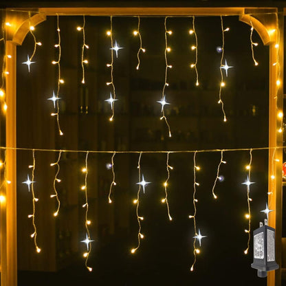 Skanto | Luminova Christmas Curtain Lights – LED Garland for Indoor and Outdoor 4m