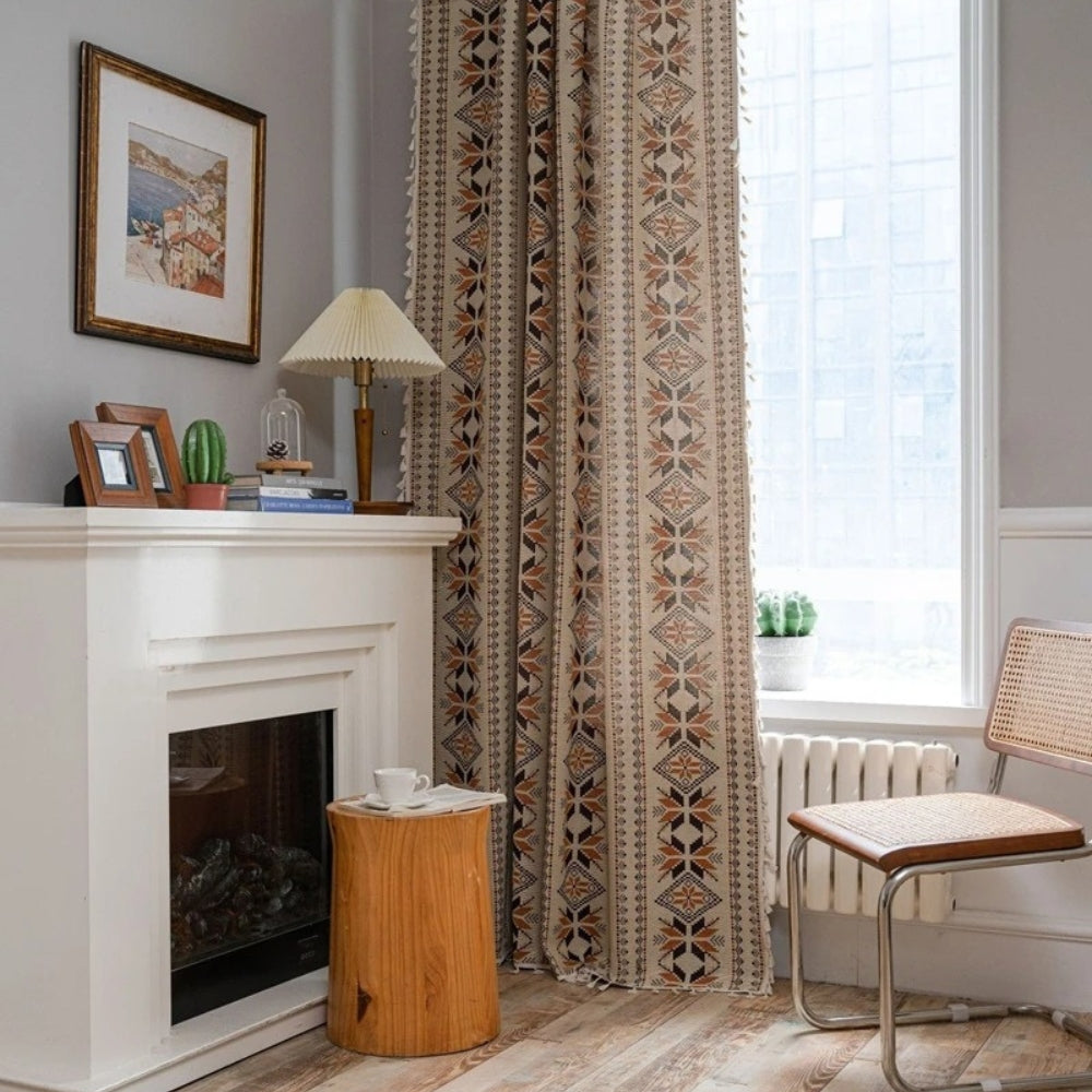 Skanto | Bohemian Geometric Semi-Blackout Curtain