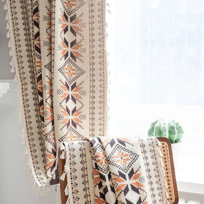 Skanto | Bohemian Geometric Semi-Blackout Curtain