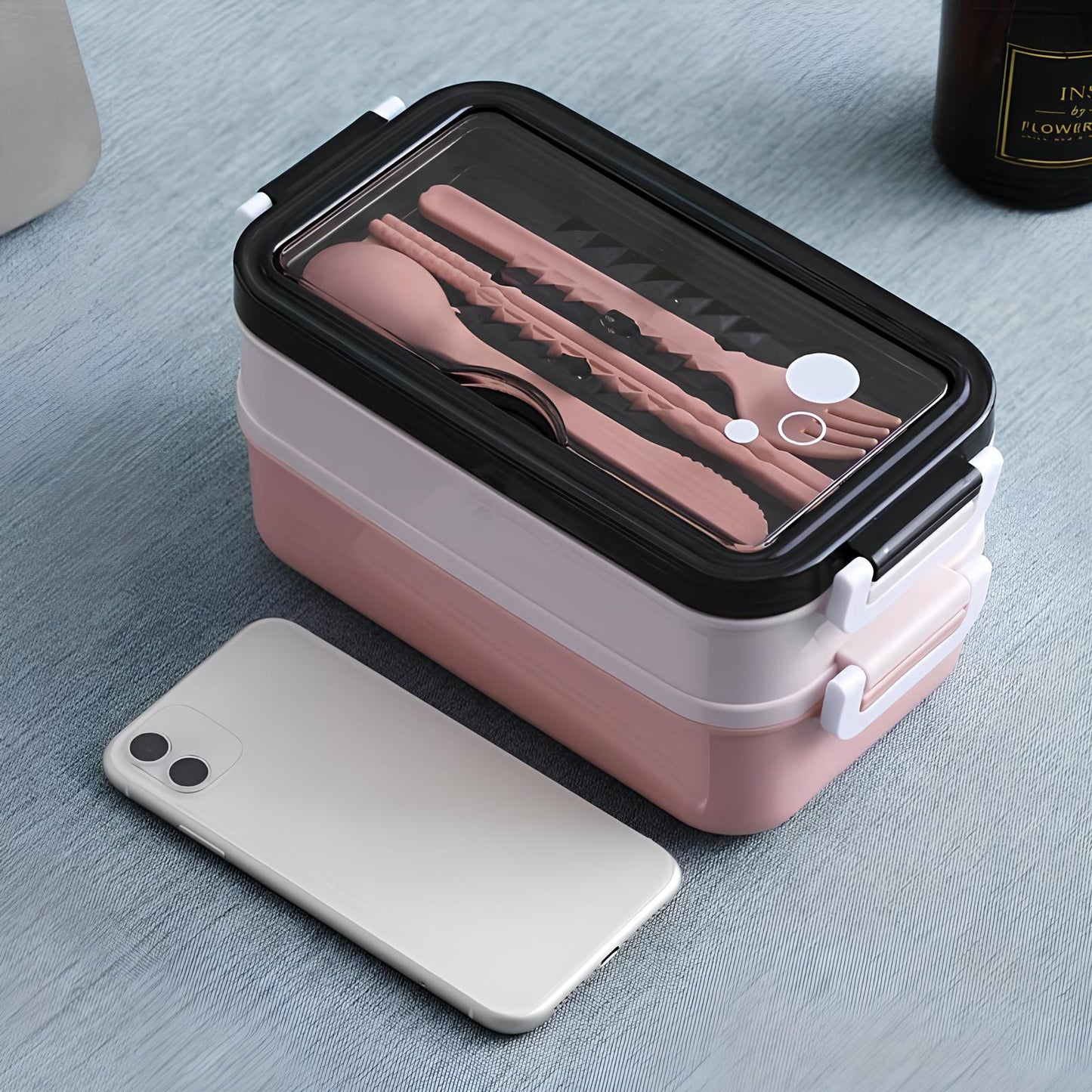 Skanto stainless steel lunch box, all included