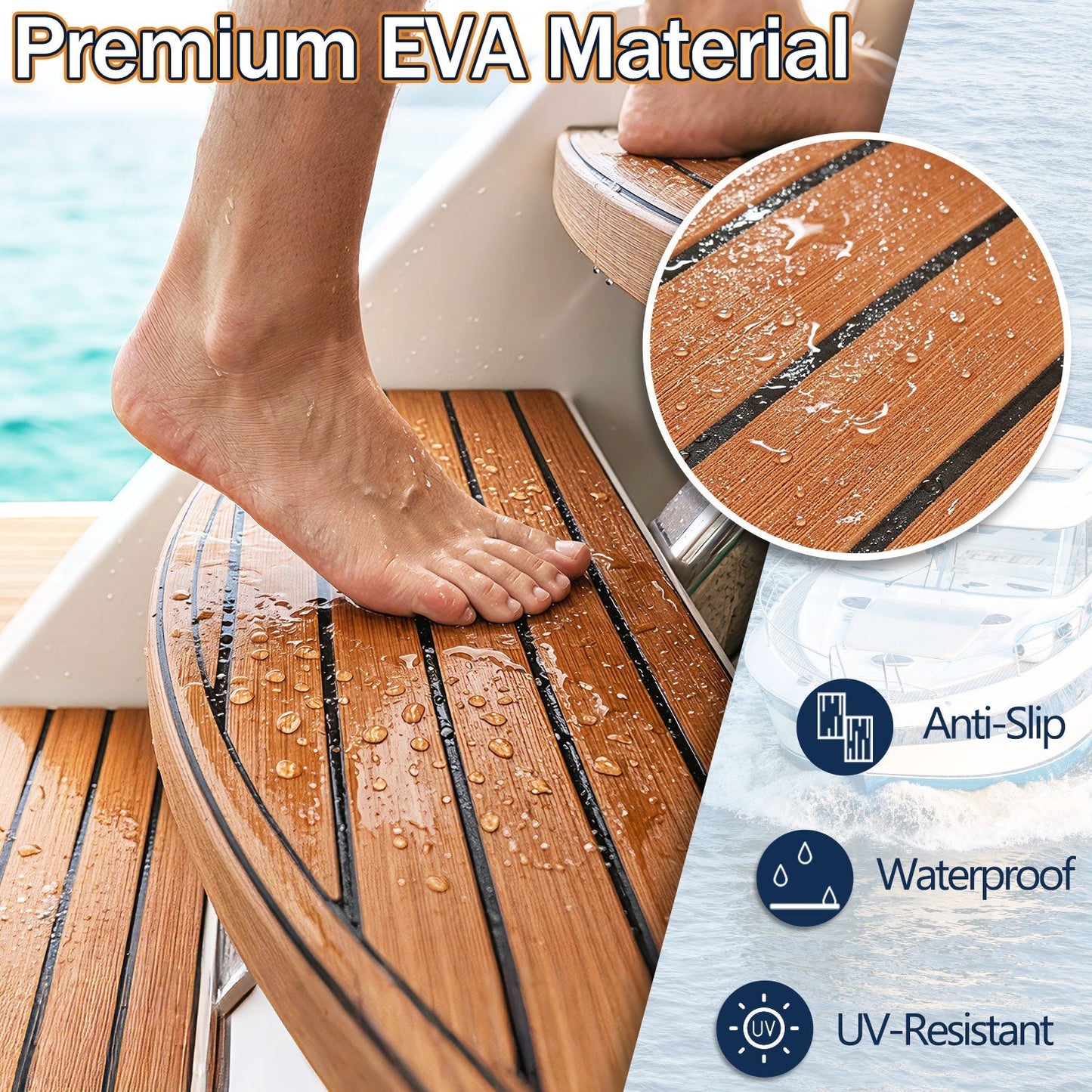 Boot Flooring EVA Teak Flooring Self-Adhesive | Bowlift