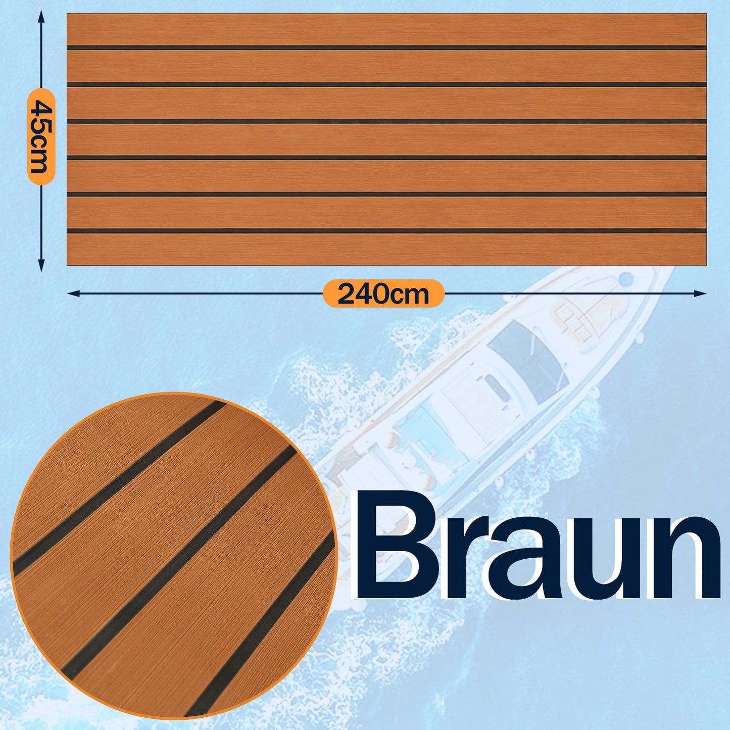 Boot Flooring EVA Teak Flooring Self-Adhesive | Bowlift