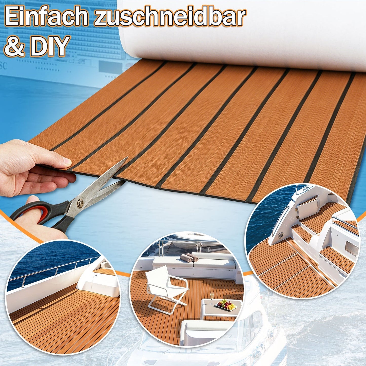 Boot Flooring EVA Teak Flooring Self-Adhesive | Bowlift