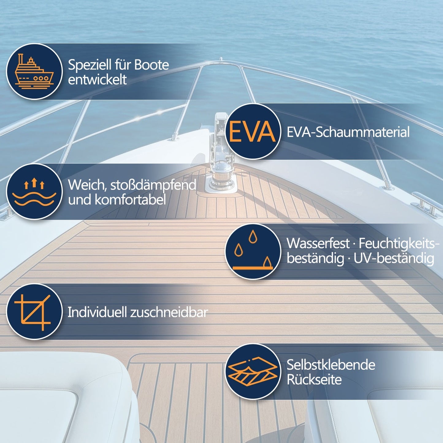 Boot Flooring EVA Teak Flooring Self-Adhesive | Bowlift