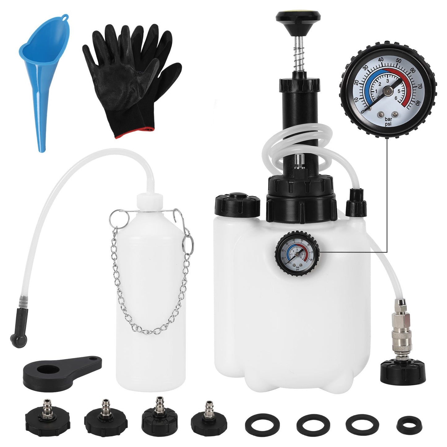 3L brake fluid brake bleeding device with 1L suction container | Bowlift