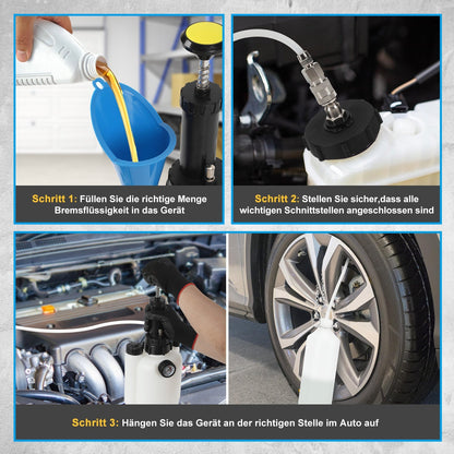 3L brake fluid brake bleeding device with 1L suction container | Bowlift
