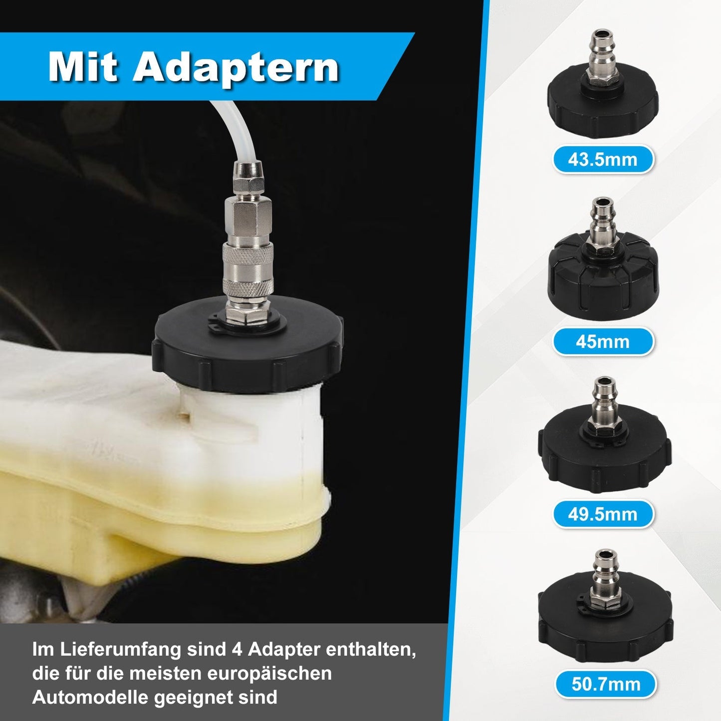 3L brake fluid brake bleeding device with 1L suction container | Bowlift